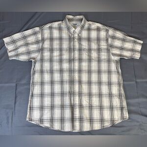 Wrangler Premium Edition Plaid Button Down Shirt | 2XL | Short Sleeve